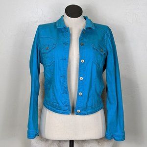 Live and Let Live size L stretch jean jacket